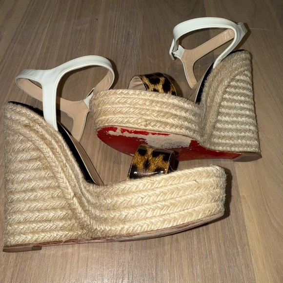 Christian Louboutin White and Leopard Espadrilles - Picture 3 of 4